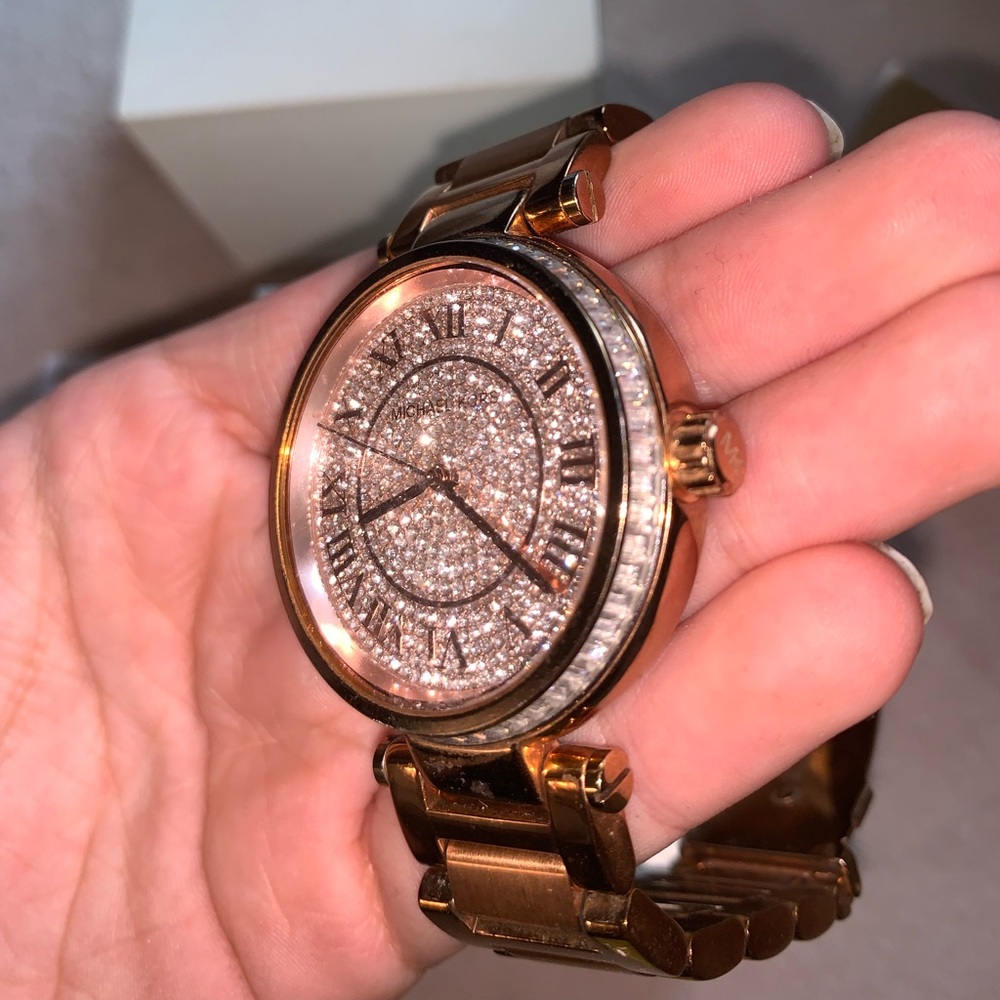Michael Kors Rose Gold Embellished Watch